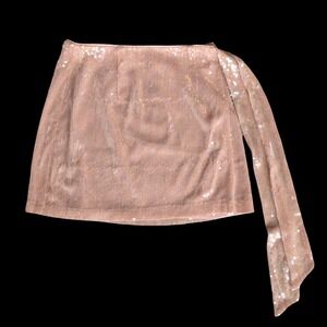 WAYF Blush Sequin Wrap Mini Skirt‎ Fairycore Party Sparkle Festival Medium